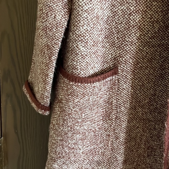 Staccato cranberry/ white long sweater. Size Medium - Picture 4 of 10